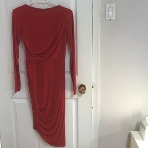 Red fitted dress